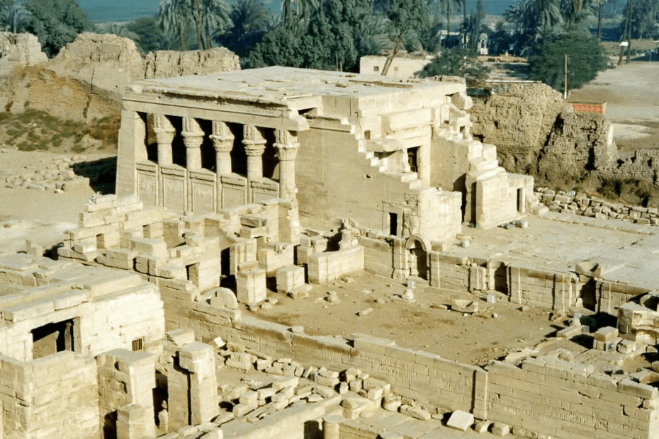 View of Dendera temple.